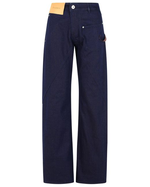 J.W. Anderson Blue Workwear' Cotton Pants With Twisted Leg