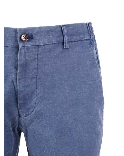 Berwich Blue Ber_Muda Elax-Gd Pants Cotton Linen Elastane Bermuda Short for men