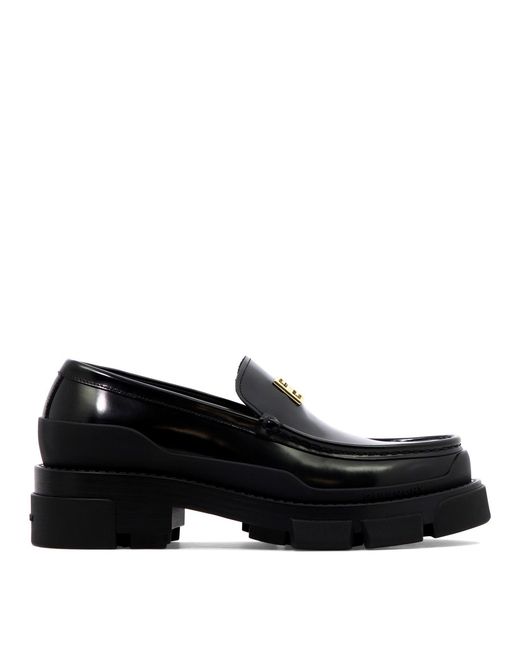 Givenchy Black Glossy Leather Moccasins
