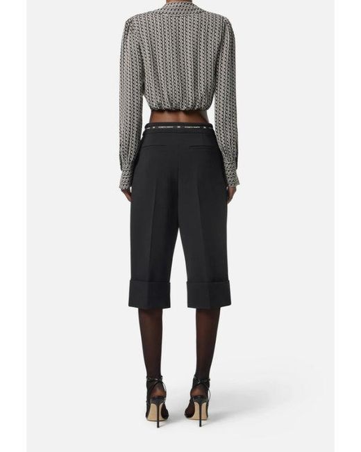 Bermuda Shorts avec bande de logo Elisabetta Franchi en coloris Black