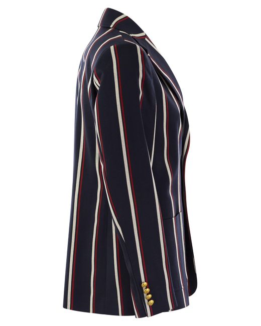 Polo Ralph Lauren Blue Striped Blazer mit Wappen