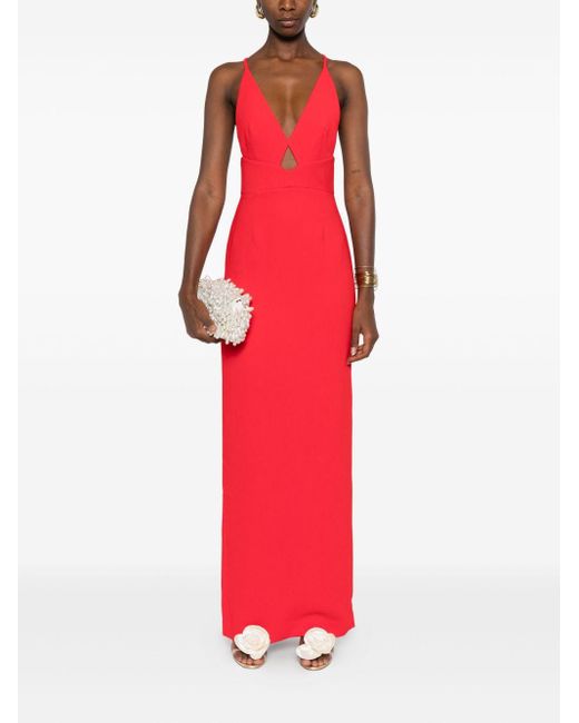 Solace London Red Milly Midi Dress