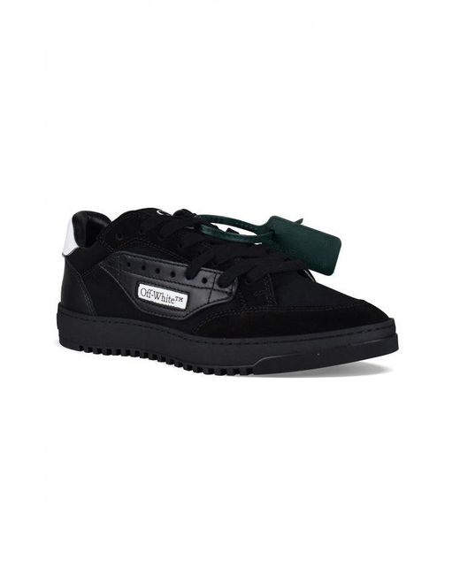 Off-White c/o Virgil Abloh Black Low-Top Sneakers With Suede, Leather