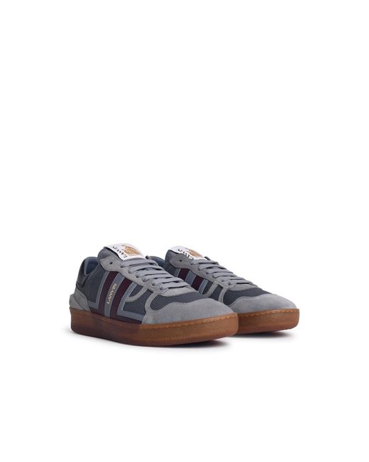 Lanvin Gray 'Clay' Lear Blend Sneakers for men