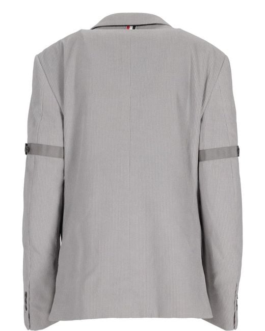 Thom Browne Gray Fit 1 Sb S/C (Classic) W/Gg Armband And Front Placket