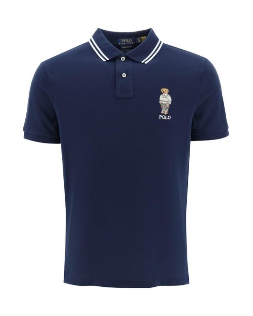Polo Ralph Lauren Reines Baumwoll -Polo -Hemd in Blue für Herren