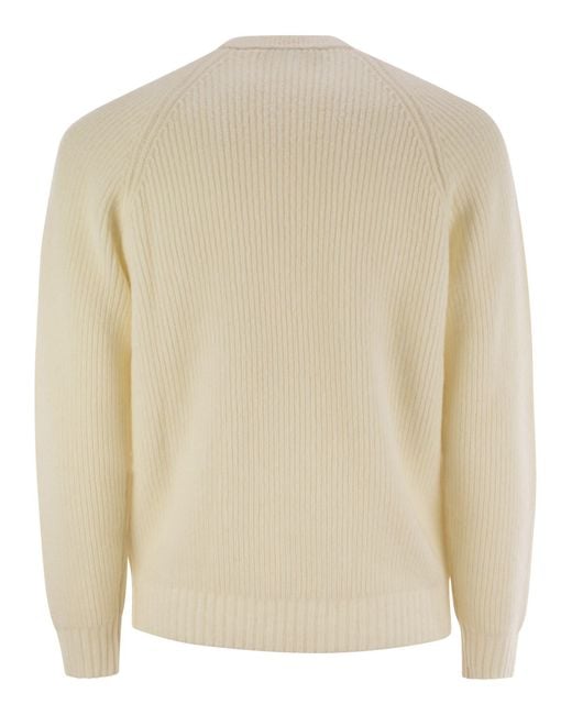Peserico Natural Reglan Sleeve Crew-Neck Sweater for men