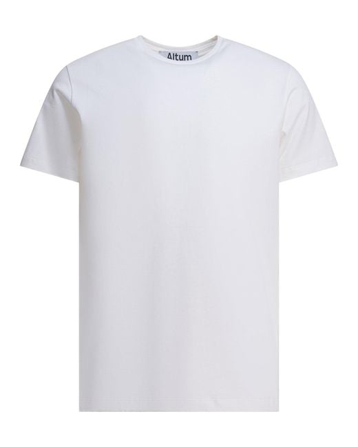 Altum White Cotton T-Shirt for men