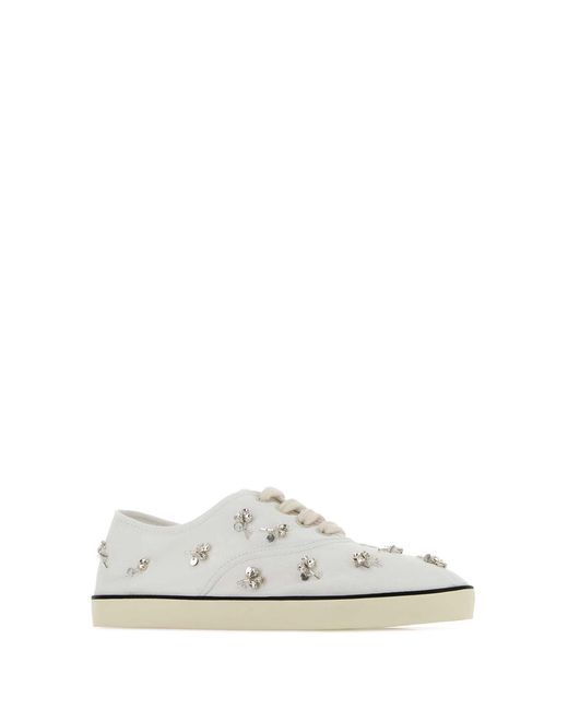 Miu Miu White Drill Sneakers