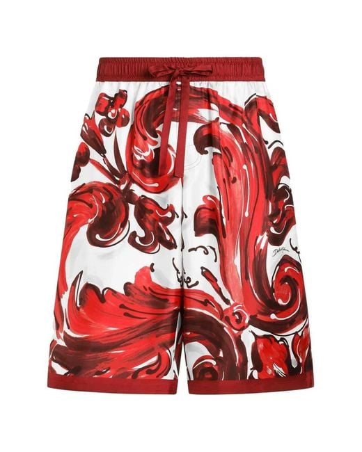 Dolce & Gabbana Red Dolce & Gabbana Vanity Bermuda Shorts for men