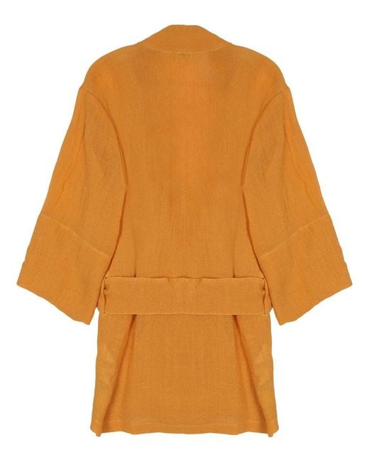 120% Lino Yellow Elegant Mini Jacket