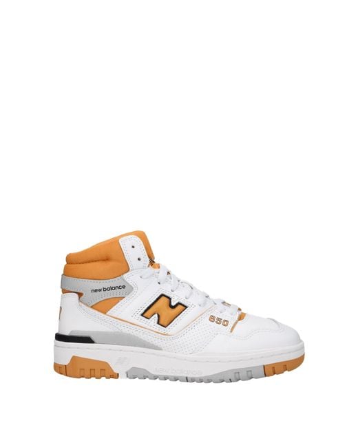 New Balance White Sneakers 650 Donna Pelle Bianco/Canyon
