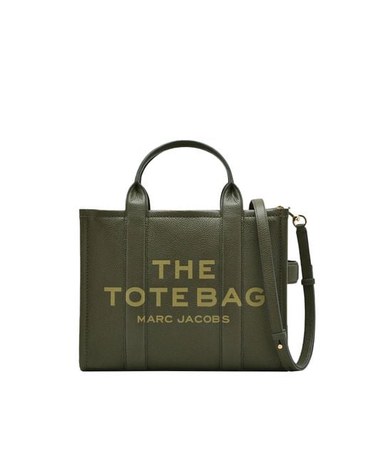 Marc Jacobs Green Borsa A Mano The Leather Medium Tote Bag