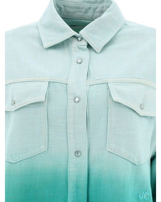 Jacob Cohen Shaded Cotton Lurex Overshirt in het Green