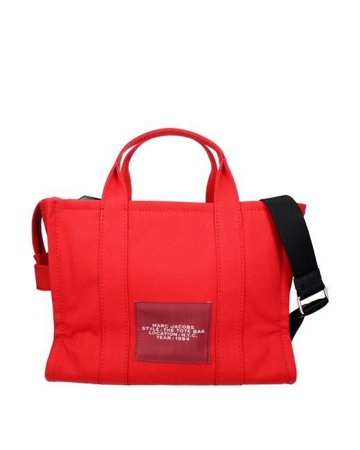 Marc Jacobs Red Borse A Mano The Tote Bag Donna Tessuto Rosso/True