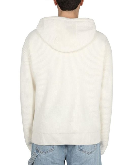 Drole de Monsieur White Hooded Shirt for men