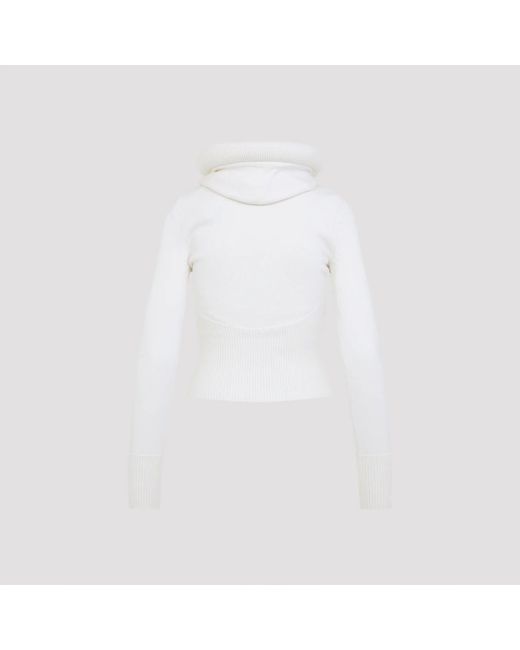 Alaïa White Hooded Pullover
