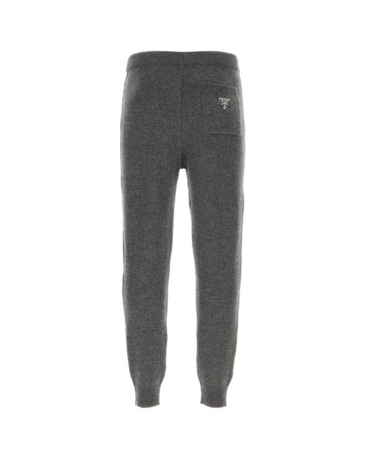 Prada Gray Dark Cashmere Joggers for men