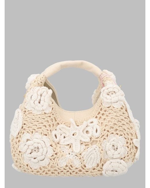 Ganni Natural Borsa Hobo Mini