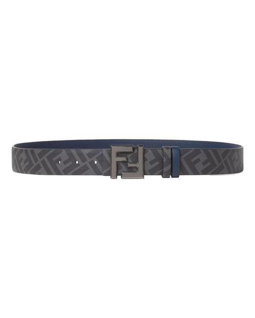 Fendi Blue Reversible "Squared" Belt for men