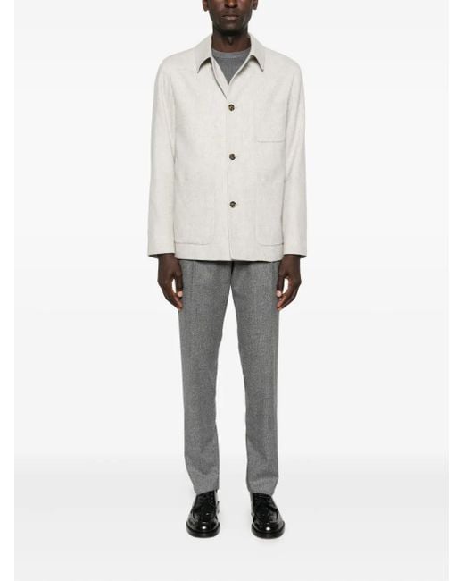 Lardini White Jacket With Patch Pockets