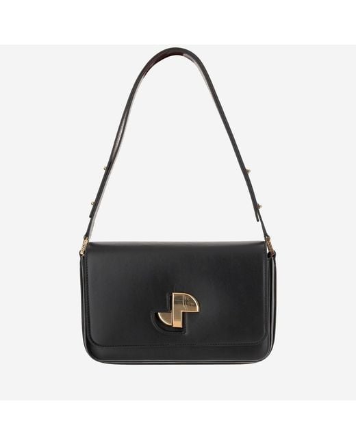 Patou Black Le Classic Lock Leather Bag