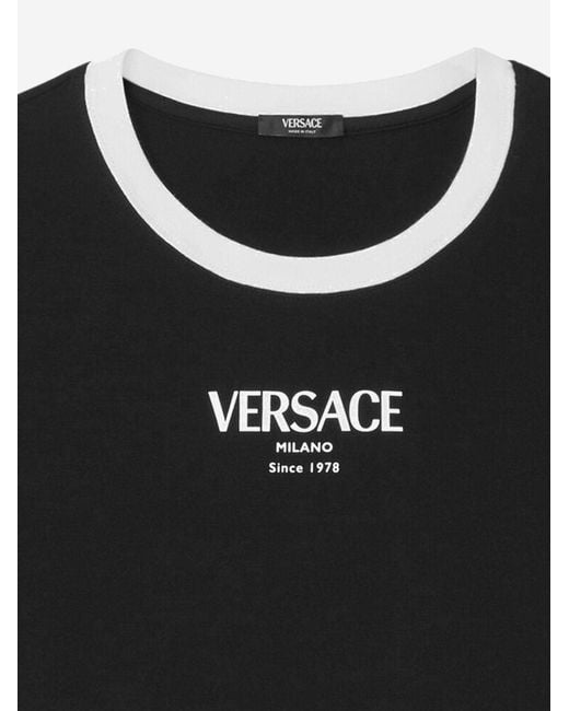 Versace Black Stretch Viscose T-Shirt