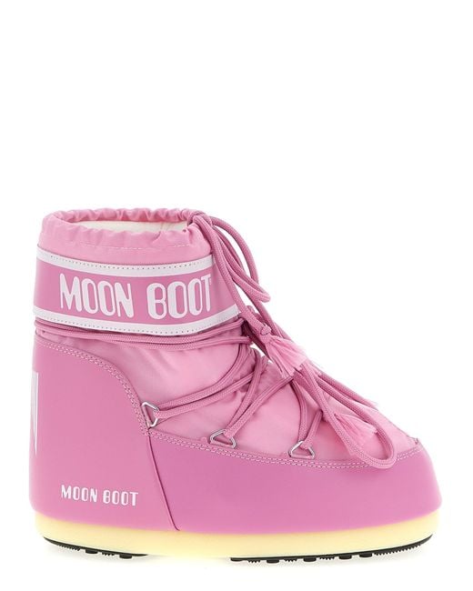 Moon Boot Pink 'Icon Low' Ankle Boots