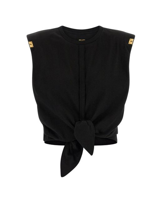 Elisabetta Franchi Black Cotton Top