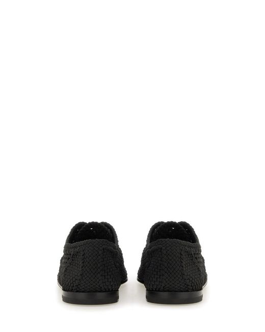 Dolce & Gabbana Black Woven Fabric "Derby" Shoe