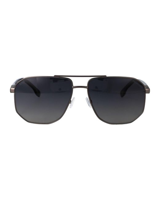Boss Blue Hugo Matte Dark Ruthenium Steel Sunglasses for men