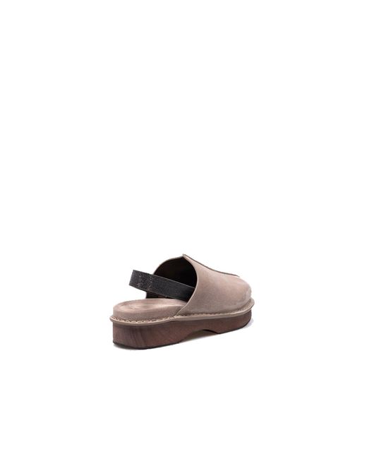 Brunello Cucinelli Brown Suede Clogs Mules