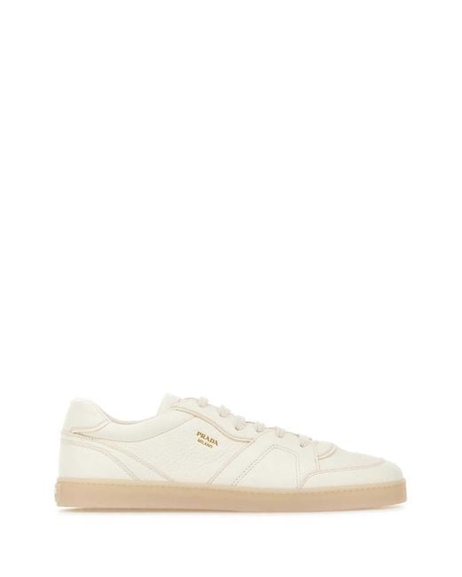 Prada White Leather Sneakers for men