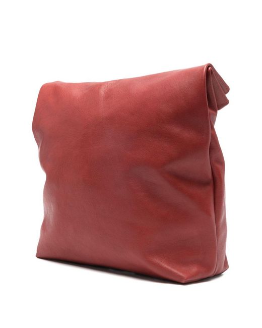 Cortana Red Delhi Large Leather Clutch