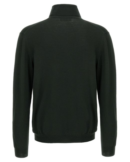 Zanone Green Wool Turtleneck Sweater for men
