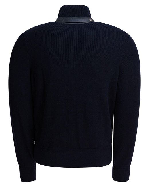 Tom Ford Blue Nylon And Wool Short Down Jacket for men