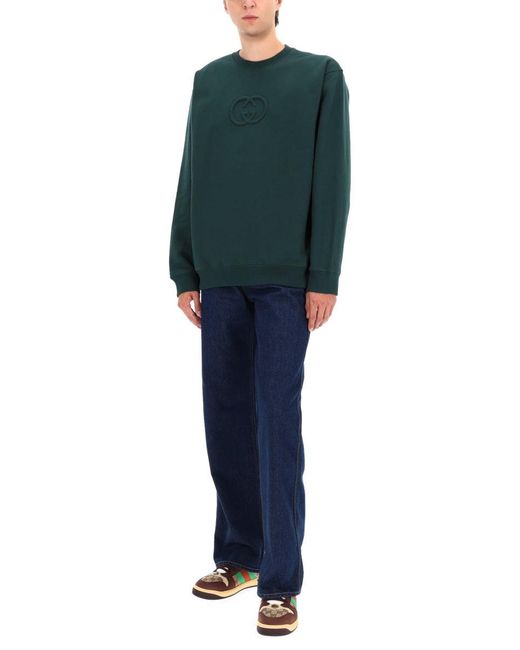 Gucci Green Sweatshirt With Logo for men