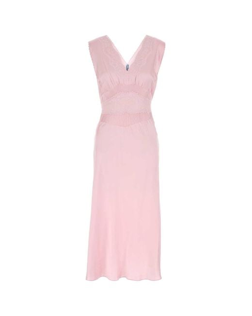 Prada Pink Satin Dress Silk