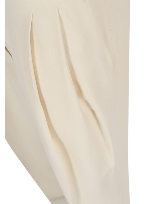 Fabiana Filippi Natural Burro Cady Pleated Trousers