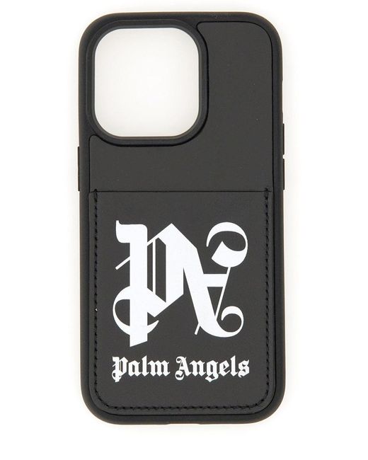 Case Per Iphone 14 Pro di Palm Angels in Black da Uomo