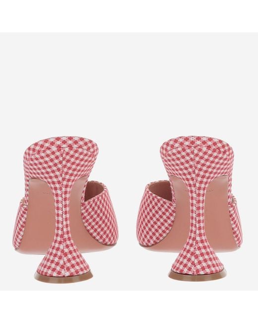 AMINA MUADDI Pink Lupita Open-Toe Sandals With Chunky Heel And Gingham Pattern