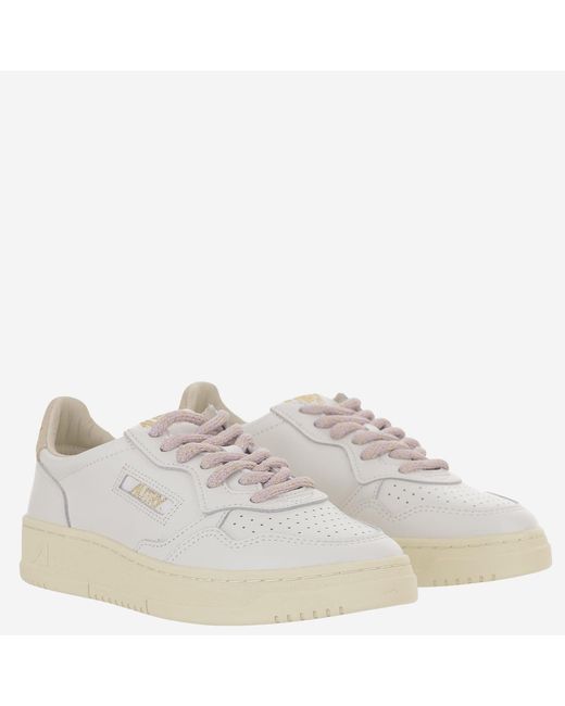 Autry White Suede Insert Perforated Sneakers