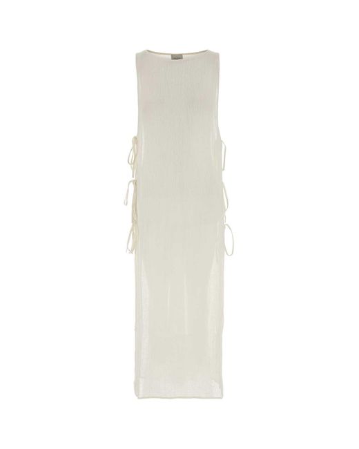 LeKasha White Dress Cover Up With Cordons