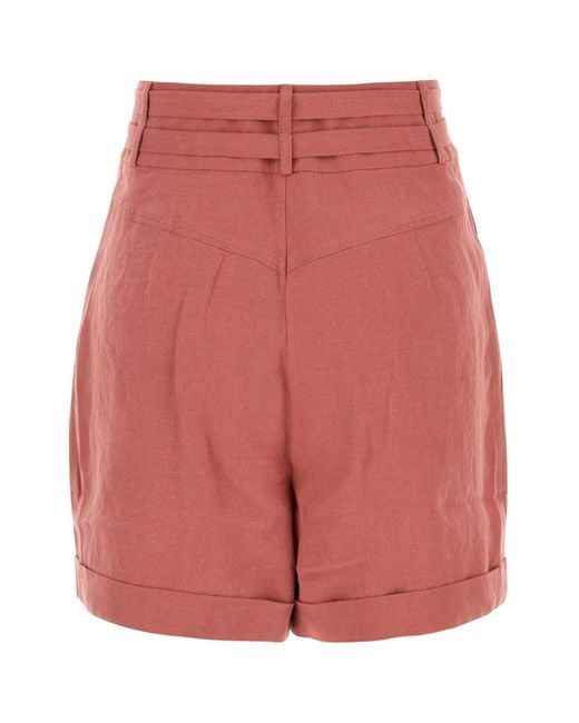 LeKasha Pink Dark Linen Aqiva Shorts