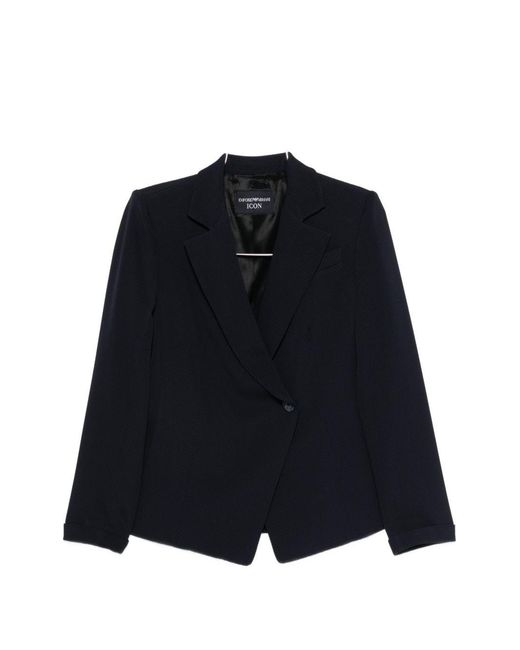 Emporio Armani Blue Double-Breasted Blazer Jacket