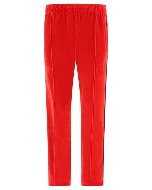 Pantalones de pista de terciopelo de agujas Needles de hombre de color Red