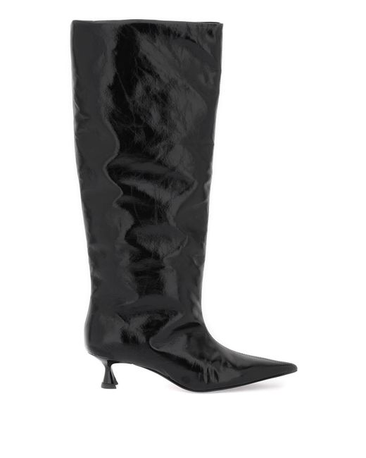 Ganni Soft Slouchy High Boots in het Black