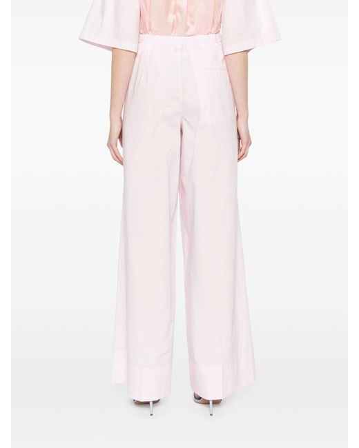 Forte_forte Pink Bci Cotton Popline Essential Flared Pants Clothing