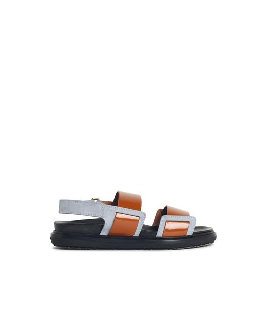 Marni White 'Fussbett' Light Leather Sandals
