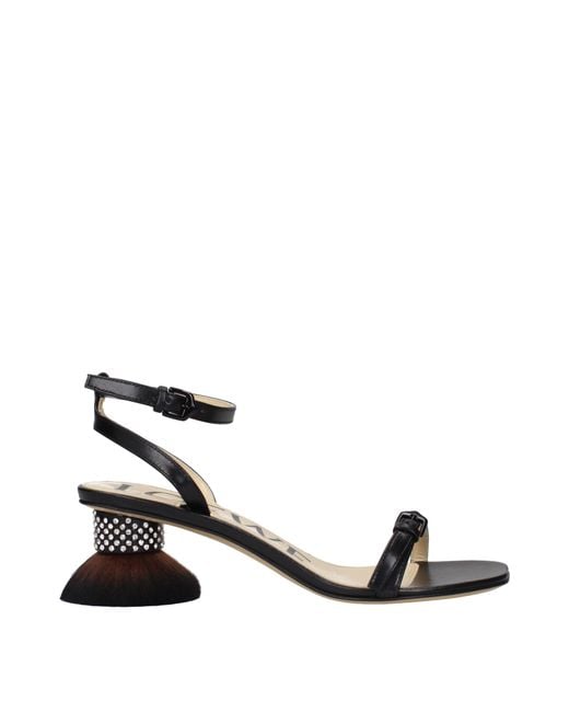 Loewe Black Sandals Leather